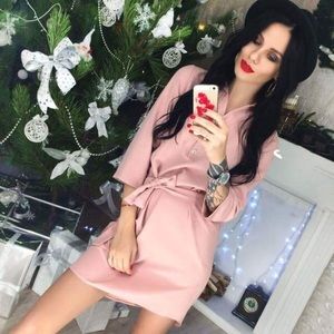 Dresses - 👠New Vintage Style Tunic Shirt Dress Pink Button Dresses - 👠New Vintage Style Tunic Shirt Dress Pink Button